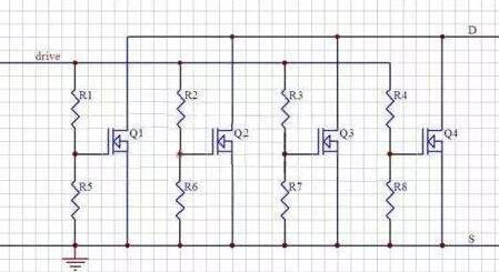 多個mos管并聯(lián)驅動